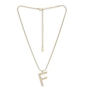 NEW ETTIKA ANTHROPOLOGY 18K Goldplated Twisted Crystal Initial Necklace F
